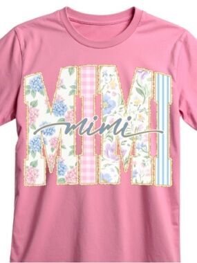 Floral CottageCore MIMI Pink Graphic Tee